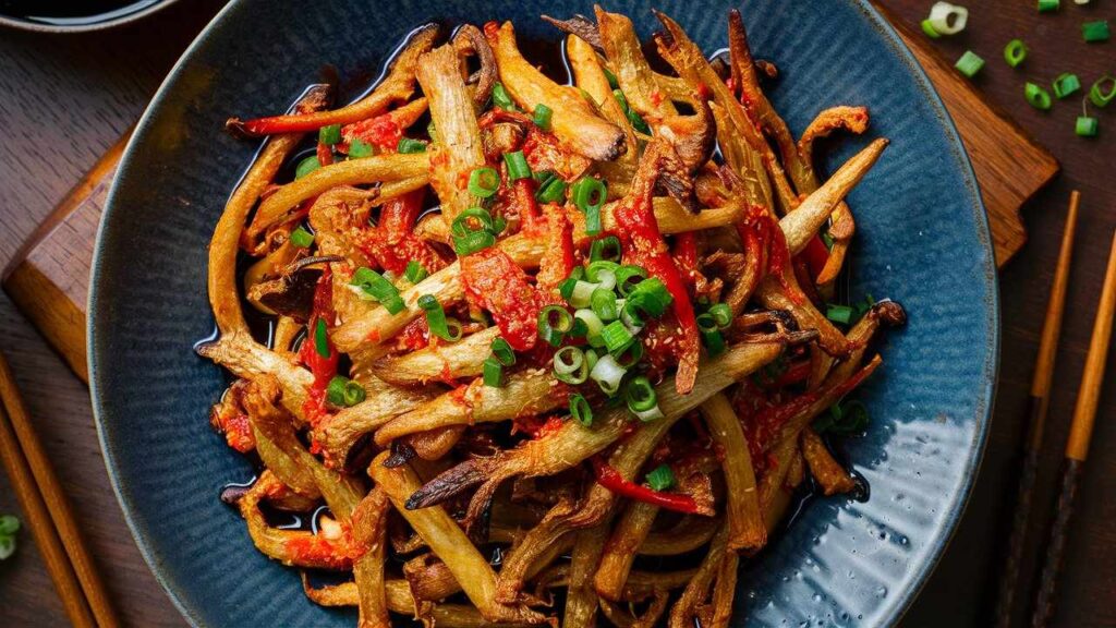 Spicy Enoki Mushroom.