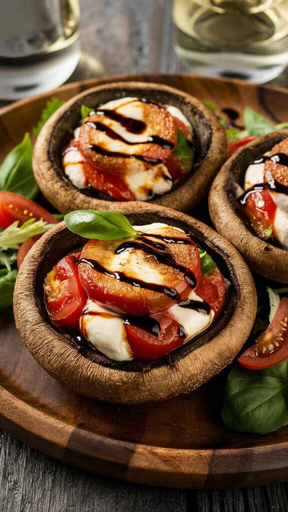 Air Fried Caprese Stuffed Portobello Mushrooms