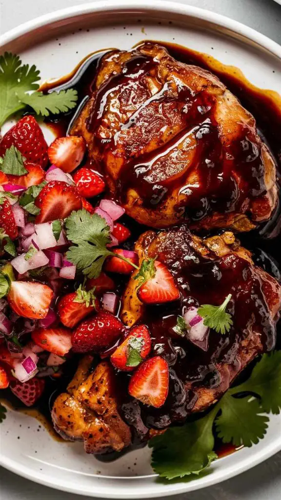 Balsamic Glazed Chicken with Strawberry Salsa