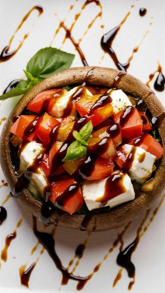 Caprese Stuffed Portobello Mushrooms