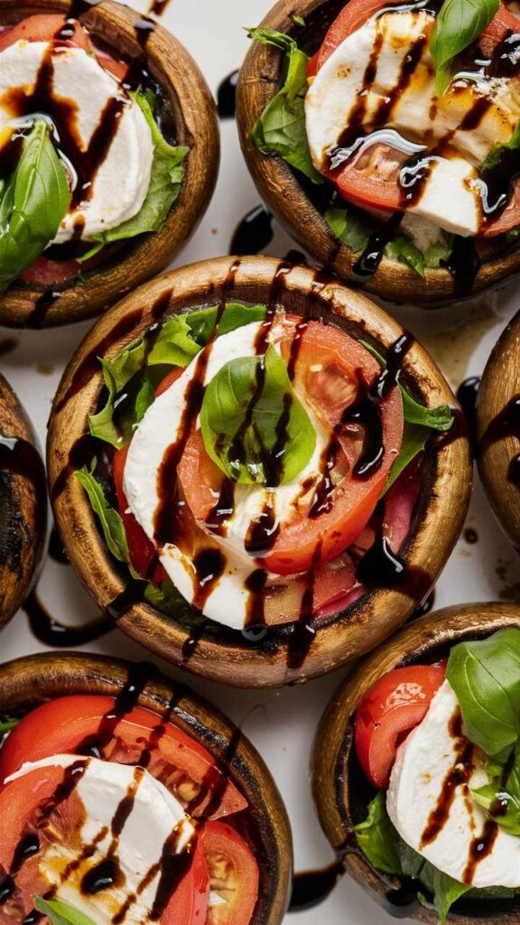 Grilled Caprese Stuffed Portobello Mushrooms