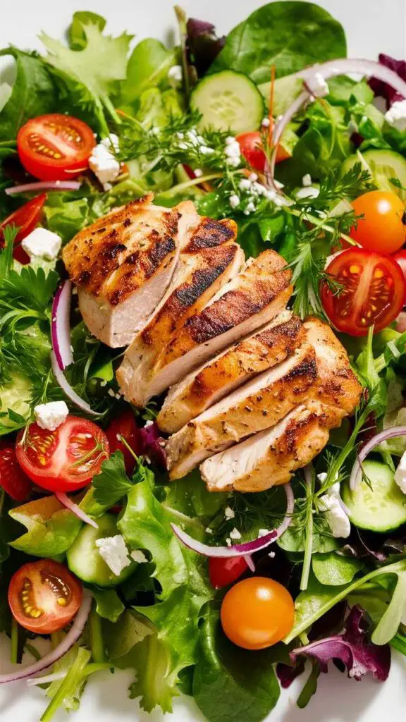 Spring Green Salad with Grilled Chicken