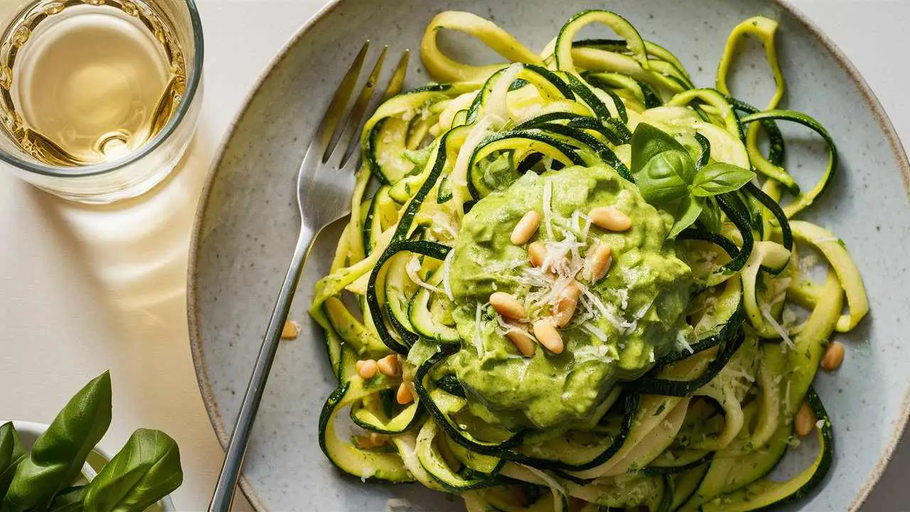 Zucchini Noodles with Avocado Pesto