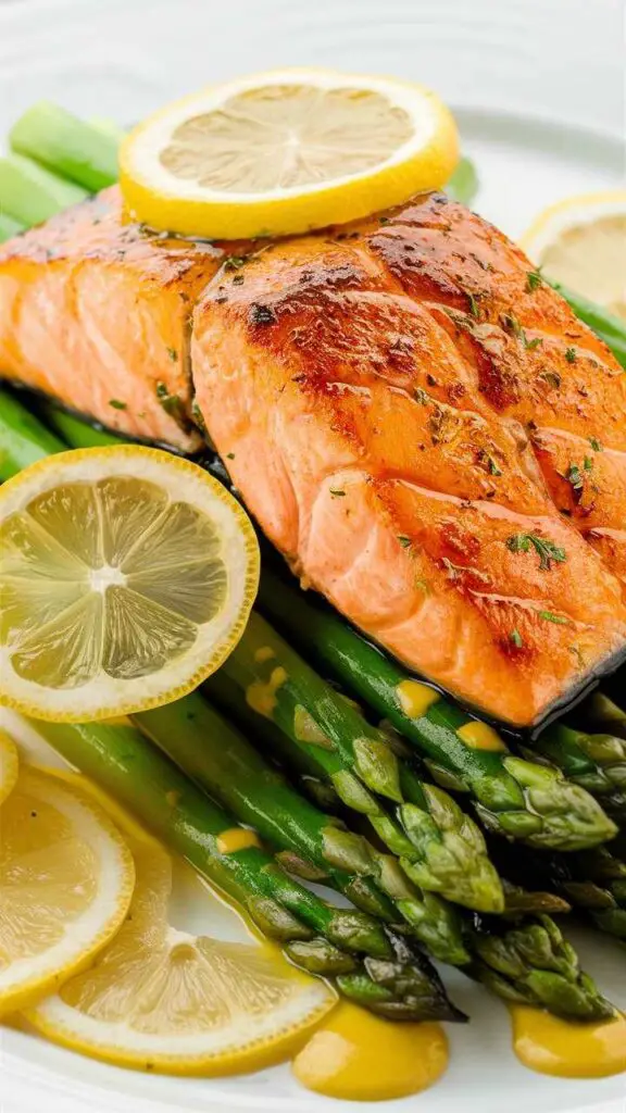 salmon with asparagus and lemon