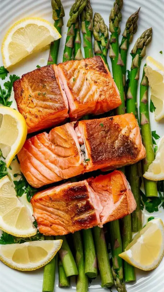 salmon with asparagus and lemon