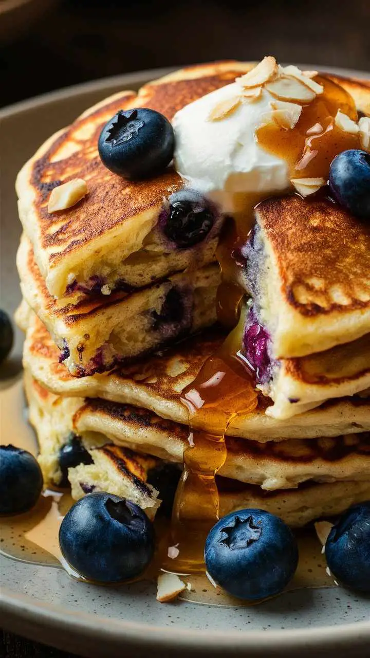 Almond Flour Blueberry Pancakes Recipe