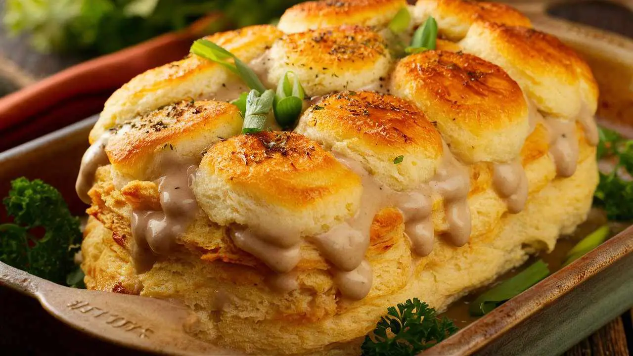 Southern Biscuits and Gravy Casserole