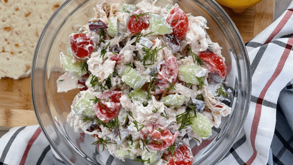 Easy Greek Tzatziki Chicken Salad