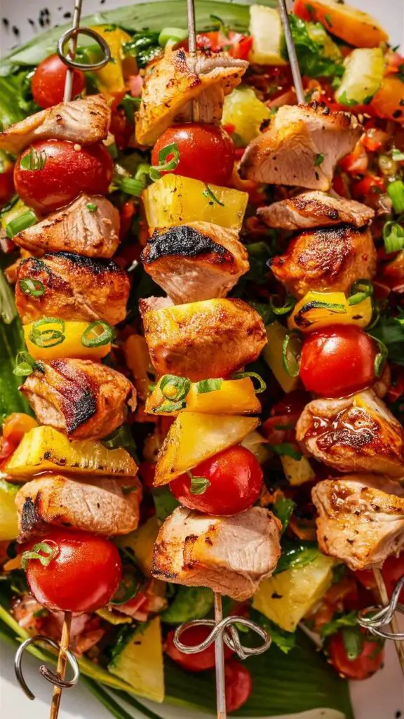 Hawaiian Grilled Chicken Skewers