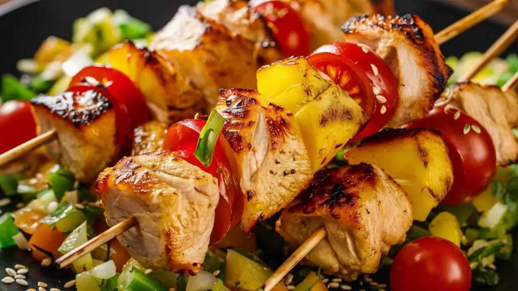 Hawaiian Grilled Chicken Skewers